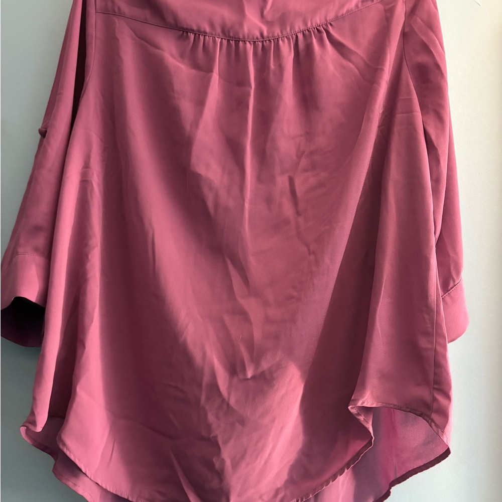 Torrid Mauve Button-Down Blouse - Picture 3 of 3